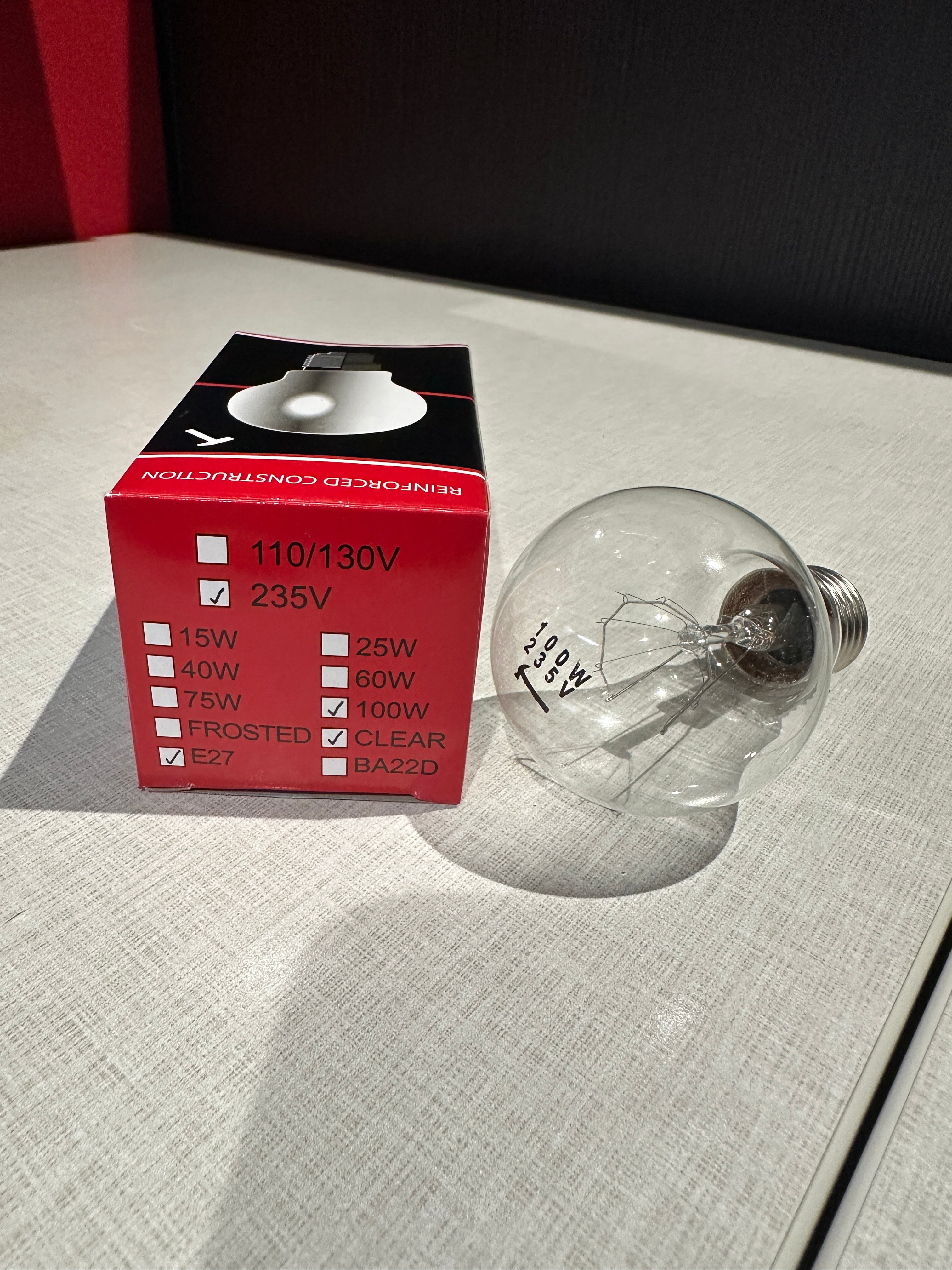 LAMP: E27 240V 100W CLEAR MARINE PROJECT LIGHTING